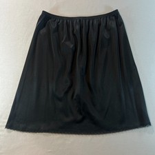 Vintage Vanity Fair Half Slip Black Nylon Lace Hem Size Small S 18  Length USA M