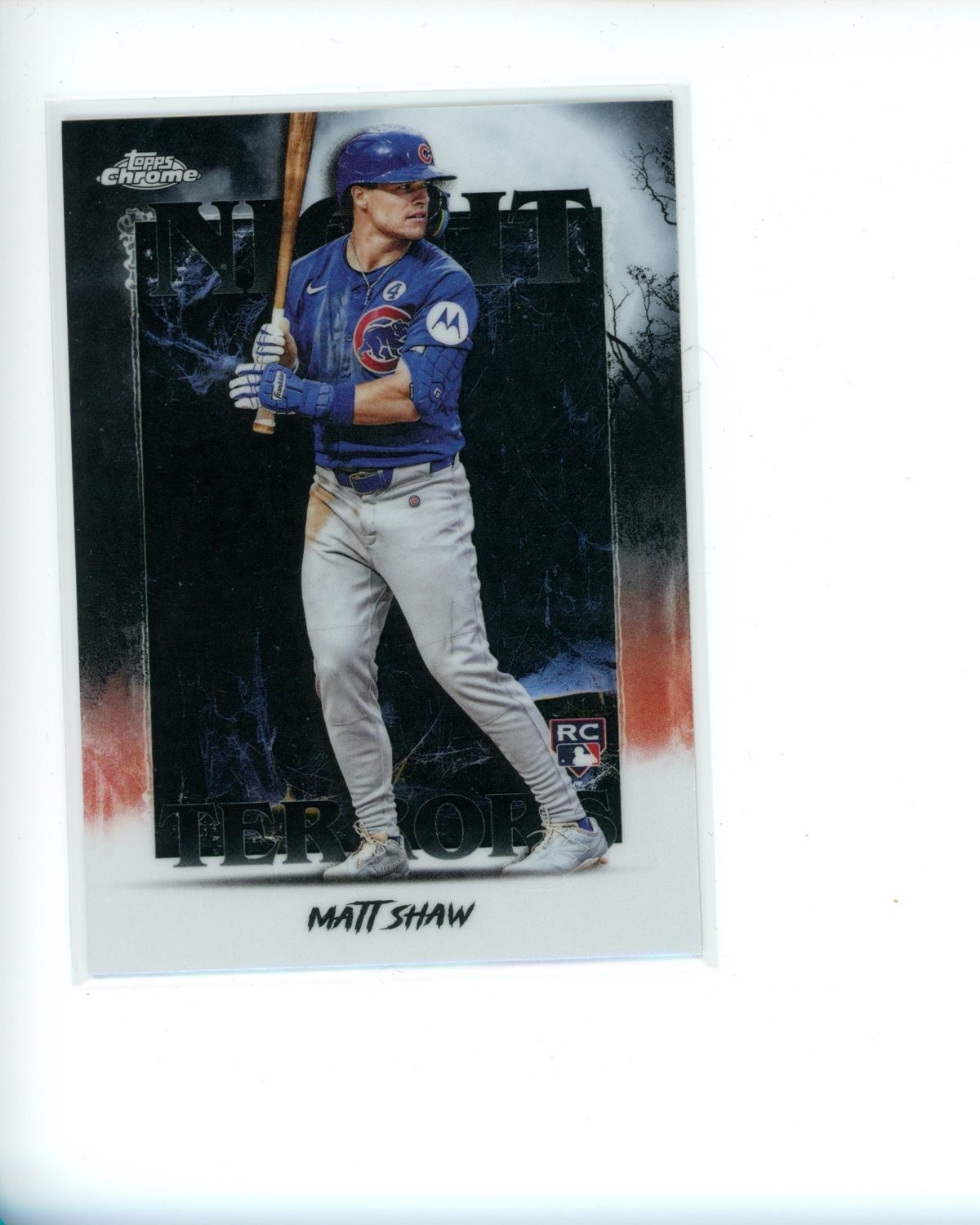 2025 Topps Chrome Update Night Terrors #NT20 Matt Shaw Rookie RC Cubs