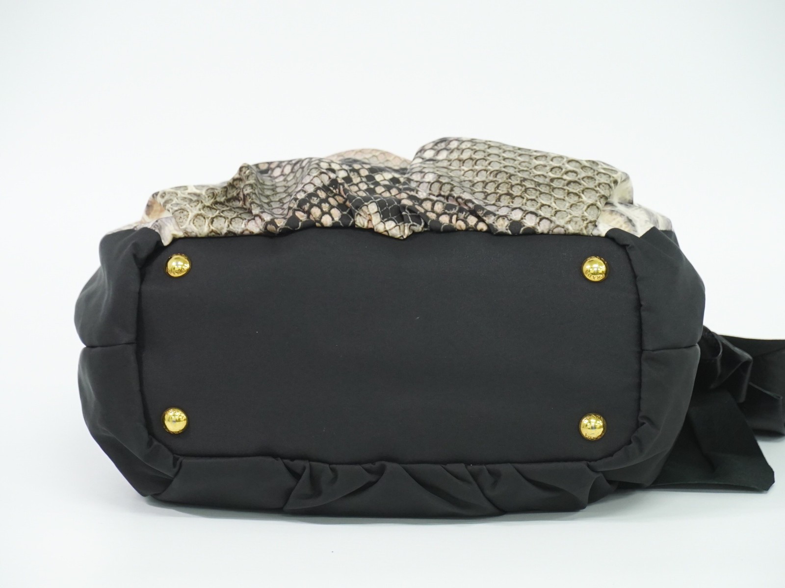 PRADA Python Print Nylon 2way Shoulder Handbag Bl… - image 4