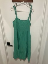 GAP Women's Tie Shoulder Summer Dress, Teal, Size Large