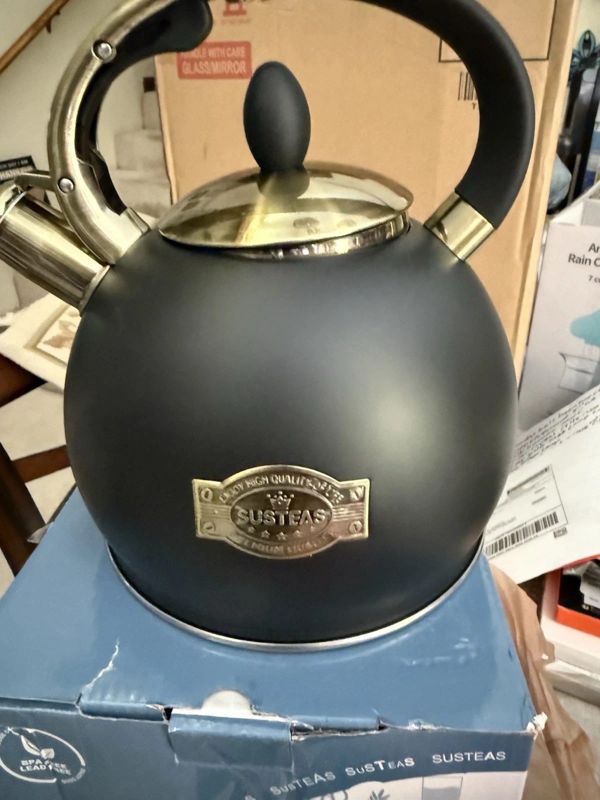 Tea Kettle Tea Pot, 2.64 Quart Food Grade Stainless Steel Induction Whistlin...