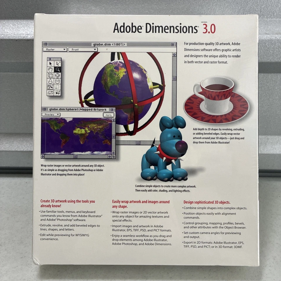ADOBE Dimensions 3.0 Software Mac Retail Version Macintosh *NEW/sealed - Image 2 of 4