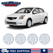 4pcs 16" White Wheel Covers Snap On Full Hub Caps For 2007-2012 NISSAN SENTRA