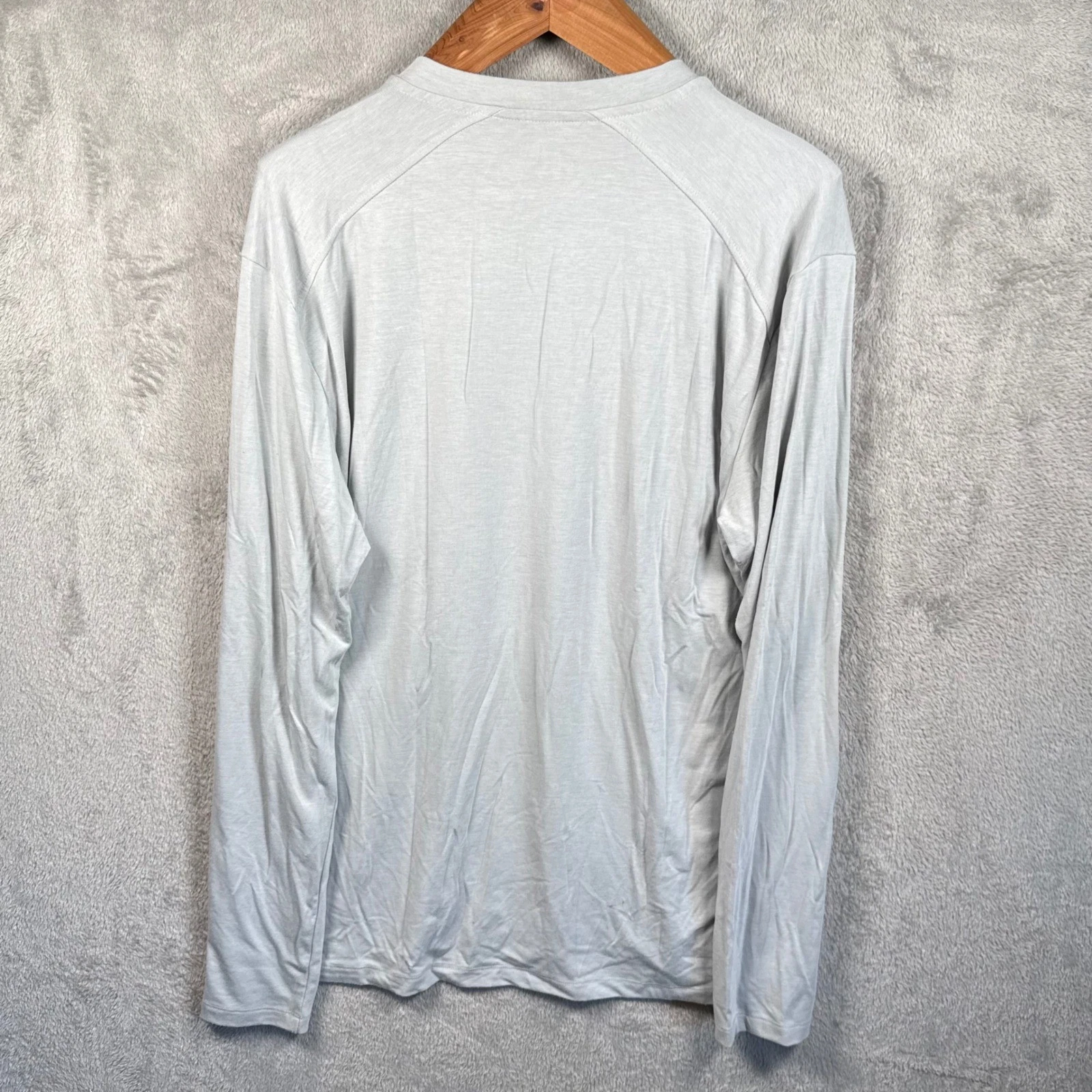Free Fly Henley Shirt Mens XL Light Gray Bamboo Performance L/S Outdoor Comfort image 2