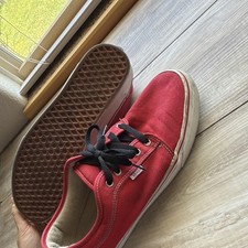 Vans Chukka Low Men’s Size 12 Red Canvas Skate Shoes Sneakers Black Laces