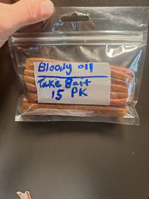 Custom  Fishing Bait . Floating  Soft Worm (Take Bait). Color Is Bloody Oil