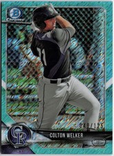 2018 Bowman #BCP39 Colton Welker Chrome Prospects Aqua Refractor #/125