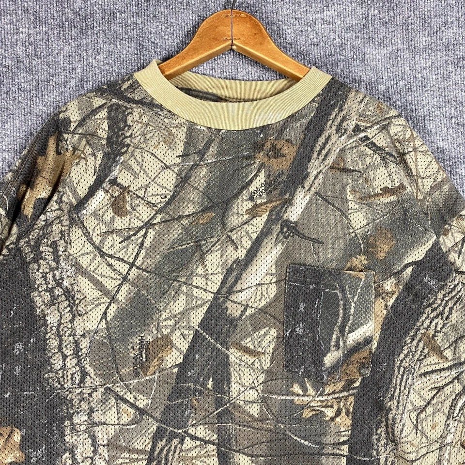 VINTAGE Redhead T Shirt Size 3XL Realtree Hardwoods Mesh Long Sleeve Perforated - Image 2 of 4