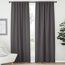 Light Reducing Curtain Panels Window Draperies - 52"W x 84"L Pack of 2 Grey