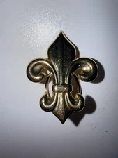 Vintage Fleur De Lis Scarf Clip Holder Gold Tone