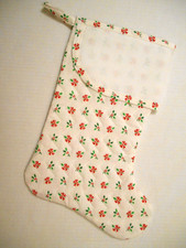 Quilted Christmas Stocking Cross Stitch Charles Craft Aida Cuff HOLLY RED BOWS