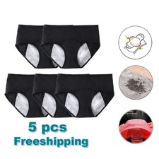 Leak Proof Menstrual Panties Women's Mid Rise Absorbent Period Underwear 5 Pcs