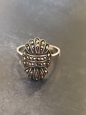 Damen Ring Sterling Silber 925 Mit Markasiten Art Déco Antik Ca. 1930er Jahre 