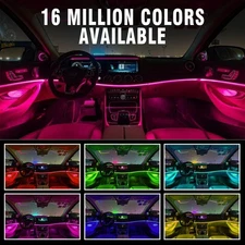 LED Neon Ambient Light 6M - Glow Optic Fiber Strip APP Control for Car Interior