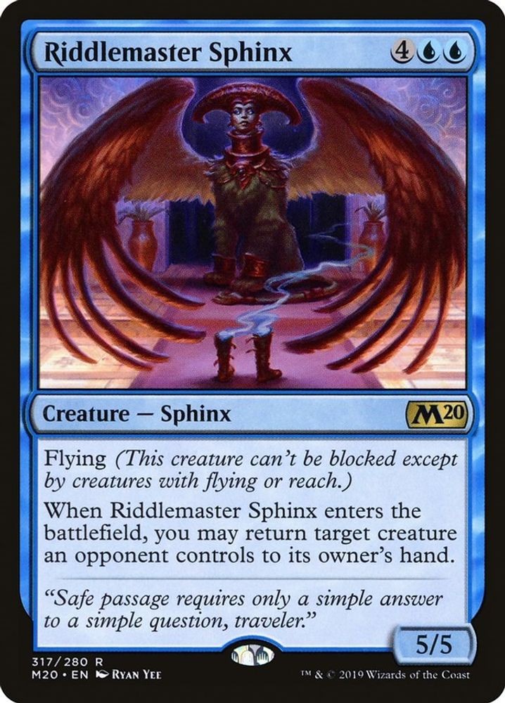2019 Magic: The Gathering Core Set 2020 Riddlemaster Sphinx (#317, R, Near Mint)