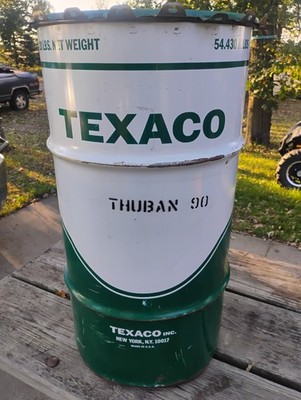 Vintage 1972 TEXACO Oil Drum With Lid Mancave Trash-Garbage-Shop