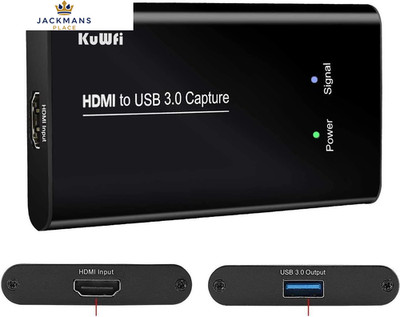 KuWFi 4K Audio Video Capture Card 1080P 60FPS, HDMI USB 3.0 schwarz