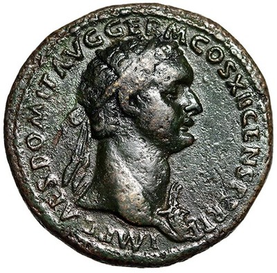 Domitian Dupondius ''Fortuna, Rudder & Cornucopiae'' Rome 86 AD
