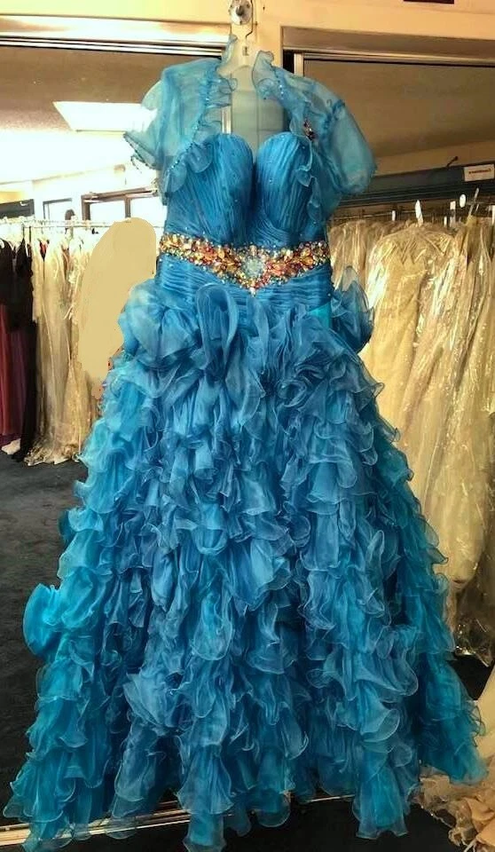 strapless open back dress Rachel Allan 70279 Fitted Sequins Long Prom Dress main image 1