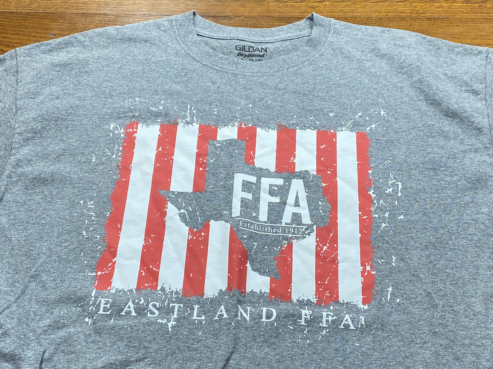 FFA Farmers Ag Eastland Farm Bureau Shirt Extra Large Graphic Gray TX