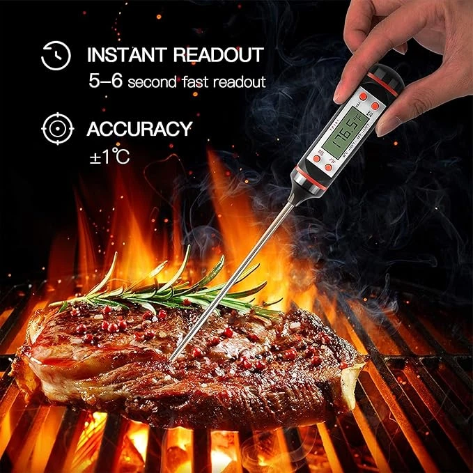 Instant Read Digital Meat Thermometer BBQ Grill Smoker Kitchen Food Cooking Lot - Image 4 of 4