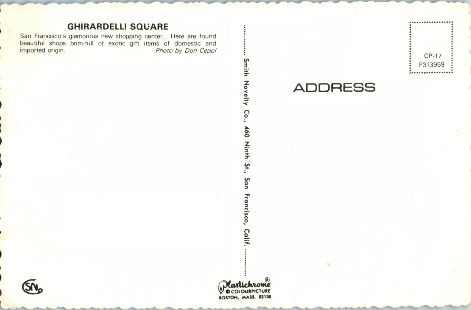 Ghiradelli Square Night View San Francisco Postcard