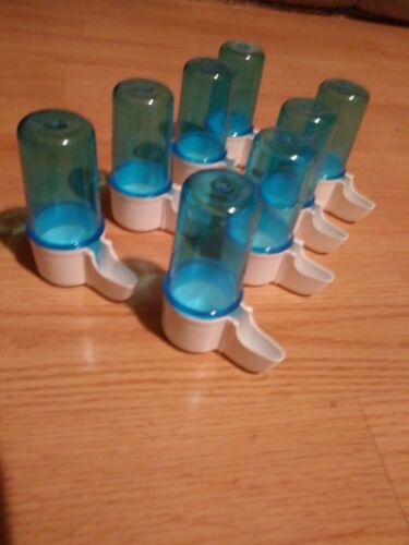 STA Blue Automatic Bird Water Feeders Canary, Finch  Lot of 8 Dispensers 2 oz  - Picture 1 of 10