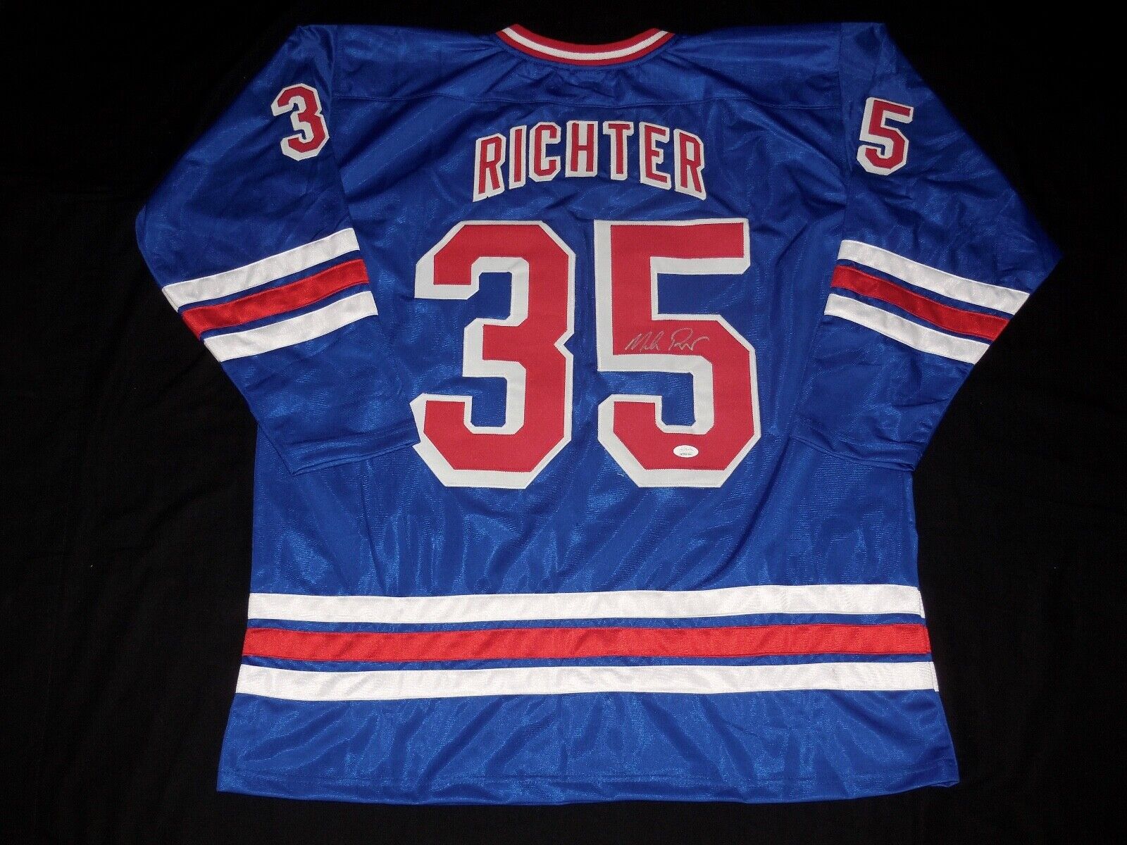 Mike Richter Autographed New York (Blue #35) Custom Hockey Jersey - JSA