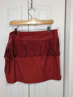 Express NWT Women's Size Large Red Skirt