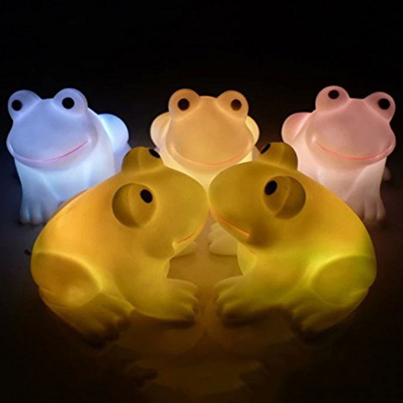 Cute Magic LED Night Light Frog Shape Colorful Color Changing Lamp Room ...