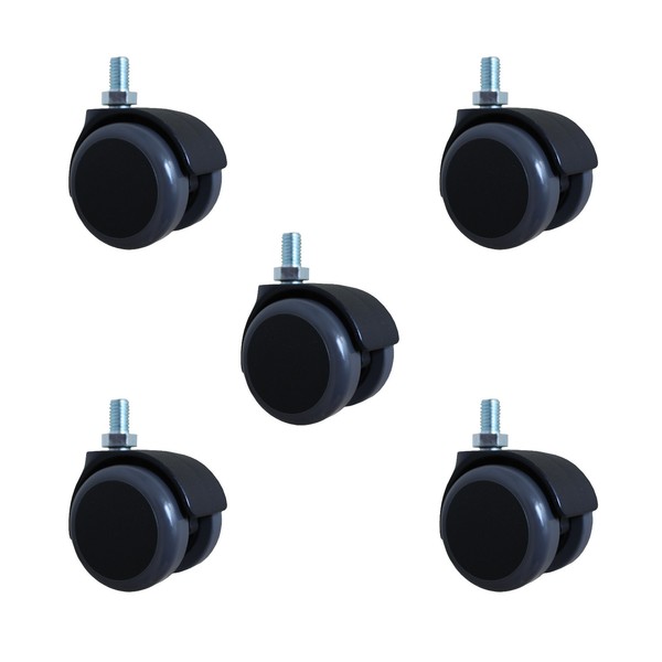 5 StüCk 50 Mm Stuhlrollen Stift M10X15 Mm Hartbodenrollen Rollen FüR BüRostuhl-image