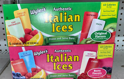 Wylers Authentic Italian Ices 6 bars per box 2 box bundle