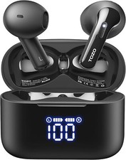 TOZO T21 Wireless Earbuds,Sem in Ear with Dual Mic Noise Cancelling, Waterproof
