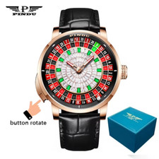 PINDU Men's Watch Button Roulette NH35A Automatic Casino Tourbillon Watch