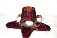 Adventgesteck Weihnachten Stern Mit Kerzenglas Windlicht 27 Cm Tischdeko
