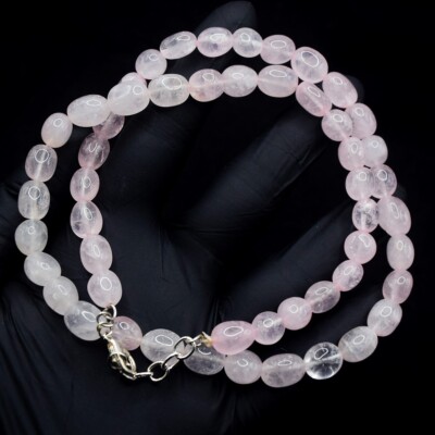 Precious Pink Rose Quartz 240 Cts Beaded Best Quality Ever Necklace VK 50 E609