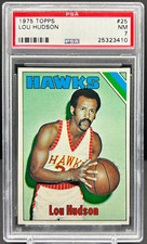 1975 Topps Basketball Lou Hudson PSA 7 NM-MINT Atlanta Hawks Card #25    cc23