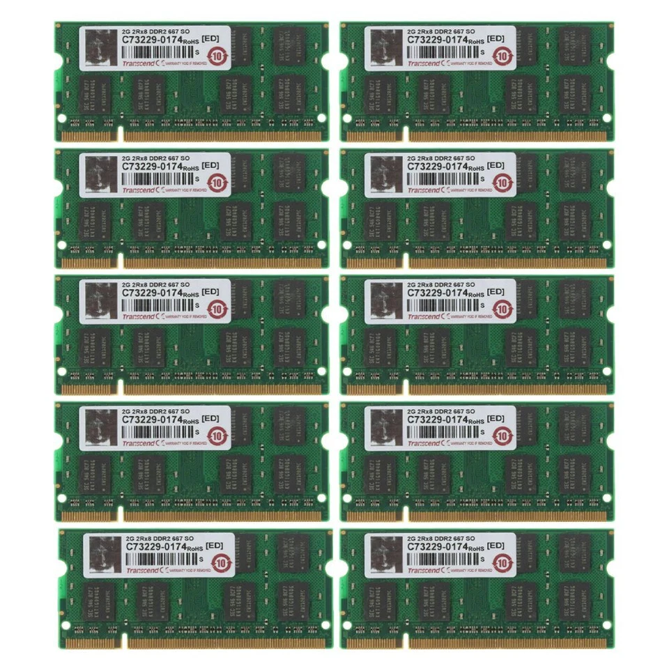 Transcend 16GB 8GB 4GB 2G DDR2 667Mhz PC2-5300 Laptop Memory Notebook RAM Lot BT - Image 2 of 4
