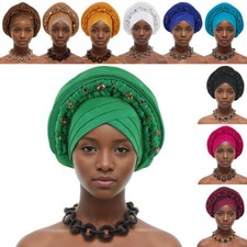 African Women Headtie Auto Gele Aso Oke Already Made Headwear Cap Hat Wrap Head