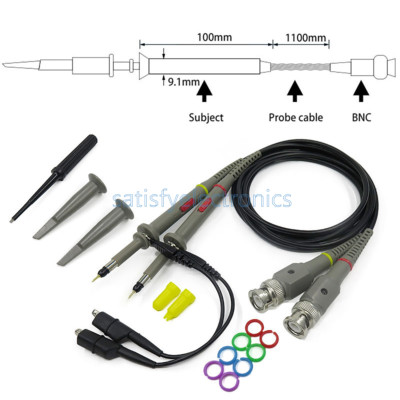 2PCS NEW P6100 100MHz Oscilloscope Scope Clip Probe 100MHz For Tektronix HP