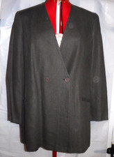 Marimekko Forest Green Blazer Coat Jacket, Wms Sz 16, Pellava Linen Finland Made