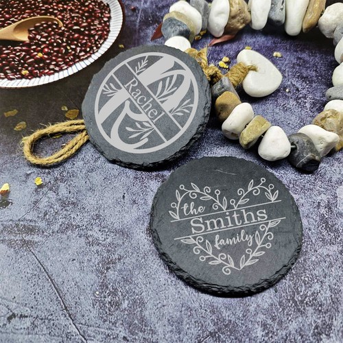 Personalised Family Heart Slate Coaster Birthday Christmas Gifts for Her Him - Picture 9 of 17