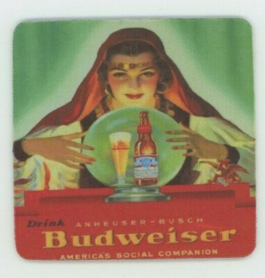 Sexy Budweiser Beer Coaster - Crystal Ball Gypsy 