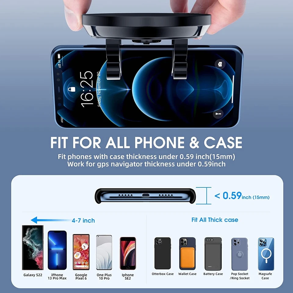 360° Rotatable Car Phone Mount Holder Universal Dashboard Holder for Pro Phone L - Image 2 of 4