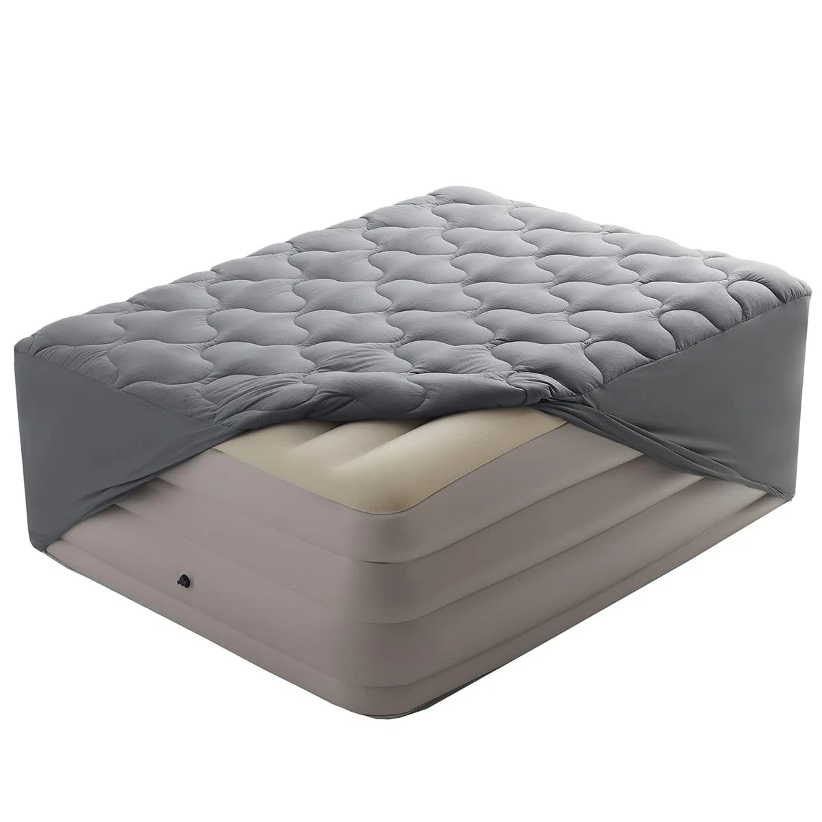 King Air Mattress Pad, Quilted Mattress Topper Cover, Breathable and Noiseles...