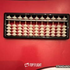 Abacus Mathematics Counting Tool with White Beads and Black Frame