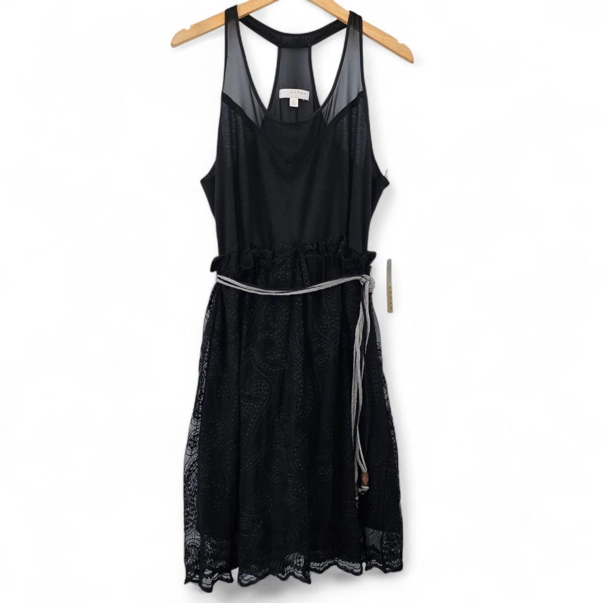 black lace bell sleeve dress Long-Sleeve Ruffled Lace Mini Dress in Black - S