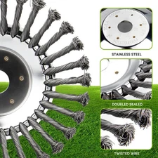 Steel Wire Weeding Grass Trimmer Head Weed Rotating Wheel Brush With Adapter Kit
