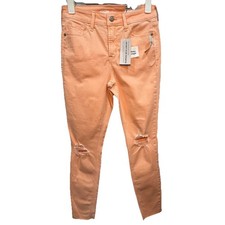 Old Navy Women's Jeans Size 2S Peach Super Skinny Ankle Crop High Rise NWT
