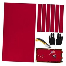 STRONGBERRY Pre-Cut Pool Table Felt Replacement Kit - 8ft Billiard Cloth RED